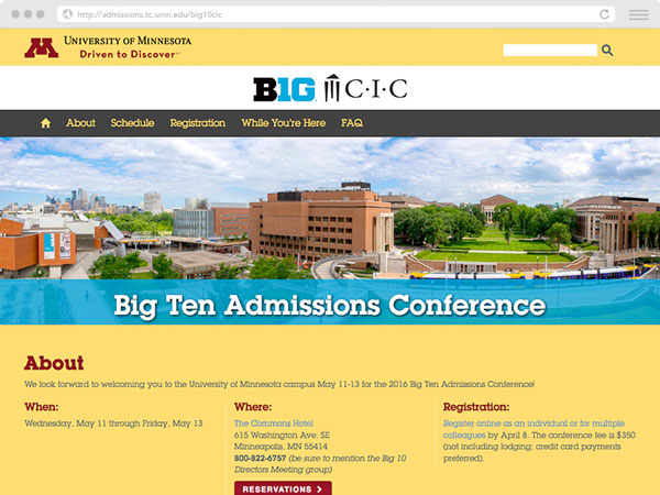 Big 10 CIC Webpage Preview